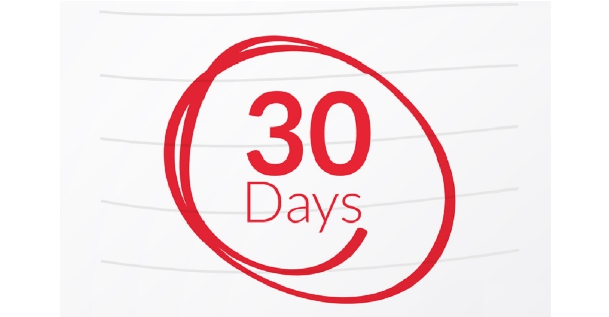 30 days circled in red.
